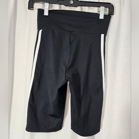adidas Primeblue Women's Sz XS Black/White High Waist Biker Shorts - Picture 4 of 7